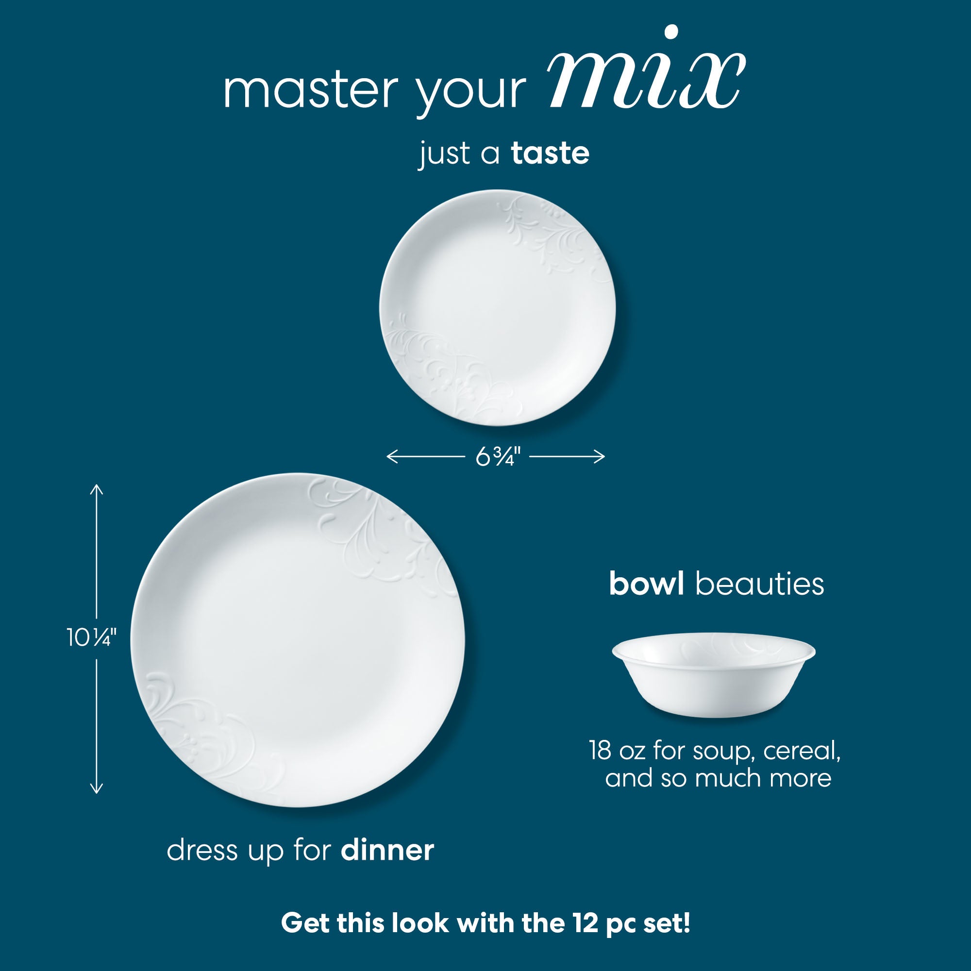 Corelle® Madeline 12-piece Dinnerware Set. Service for 4 - Image 3