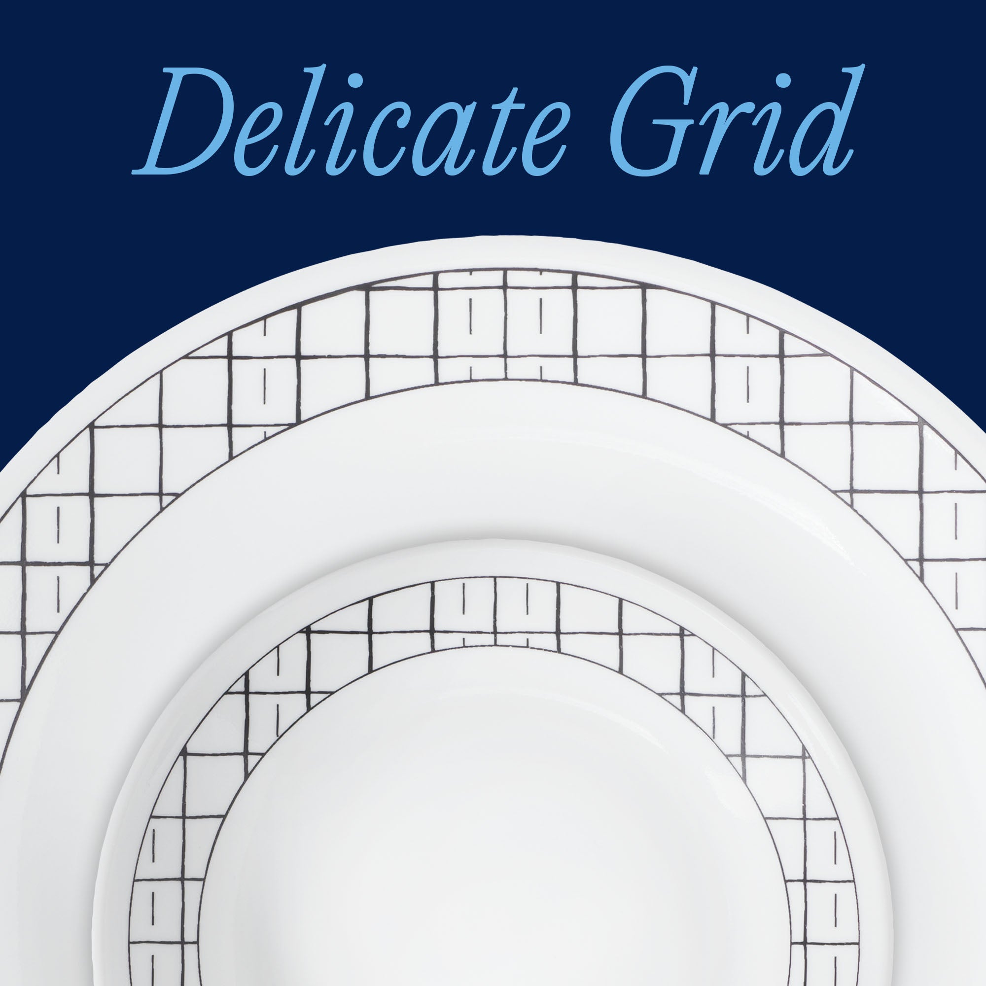 Corelle® Delicate Grid 12-piece Dinnerware Set. Service for 4 - Image 2