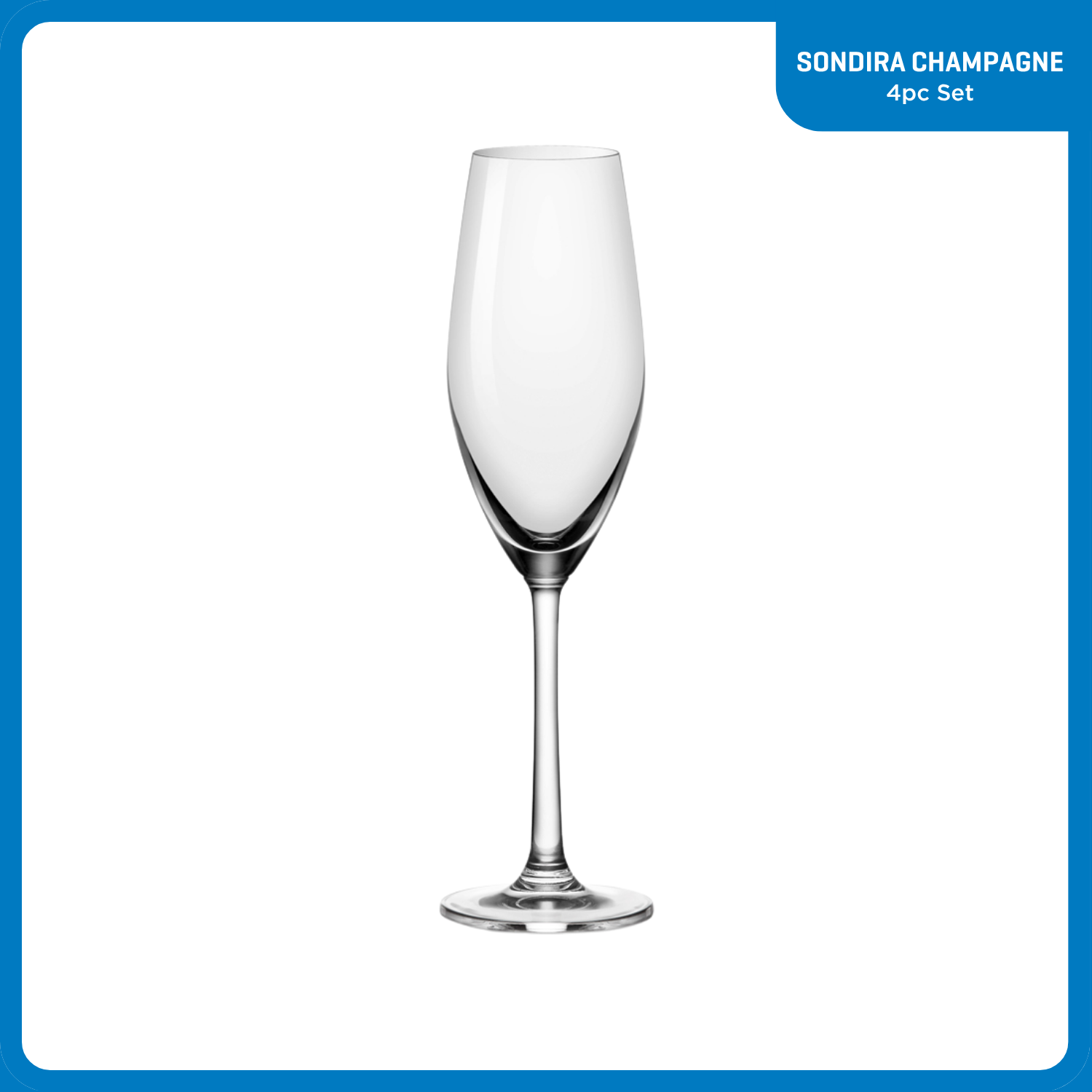 Ocean Glass Sondria Champagne Flute Glasses (4-pieces). 7.25-ounce. Dishwasher Safe - Image 2