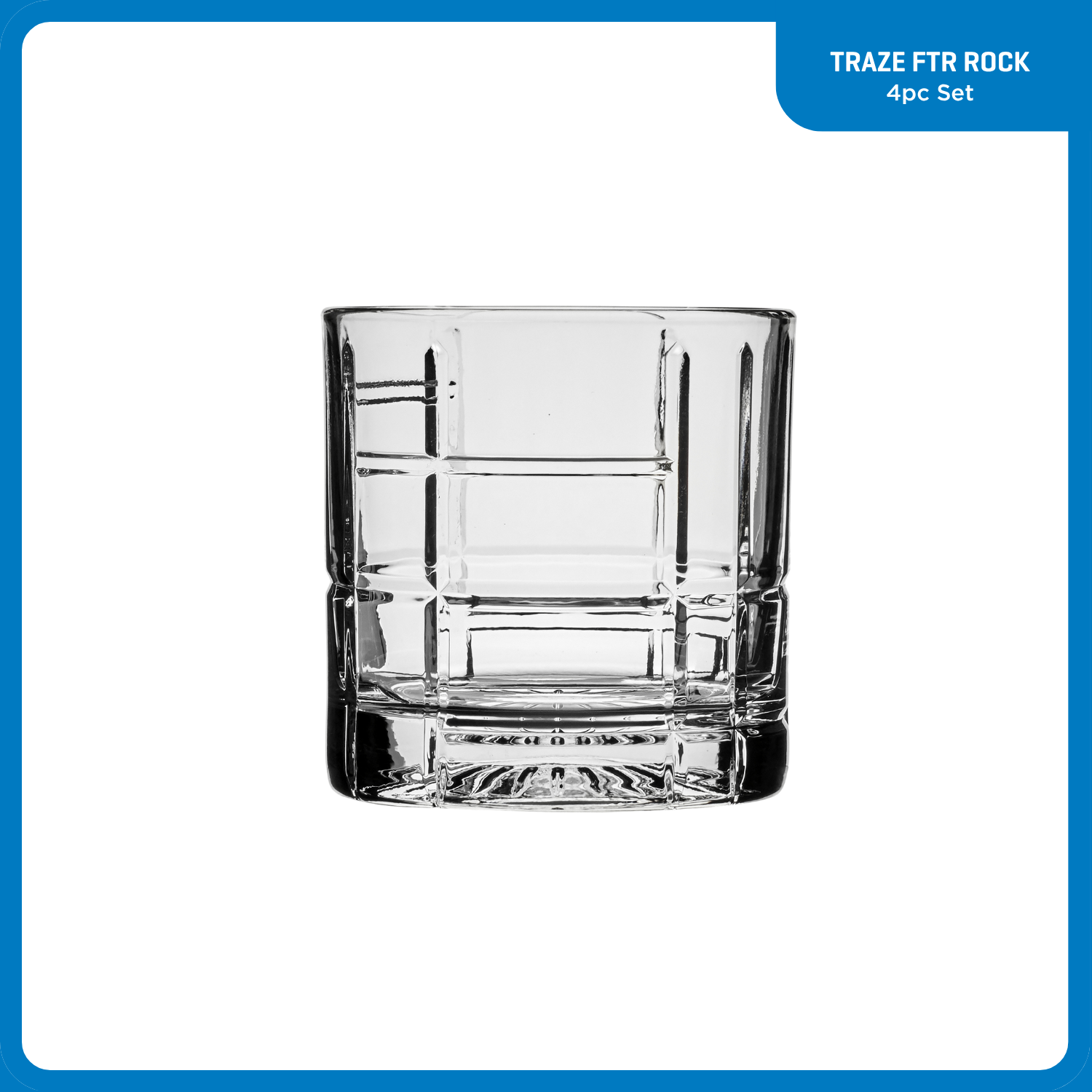 Ocean Glass Traze FTR Rocks Glasses (4-Pieces). 12-ounce. Dishwasher Safe - Image 2