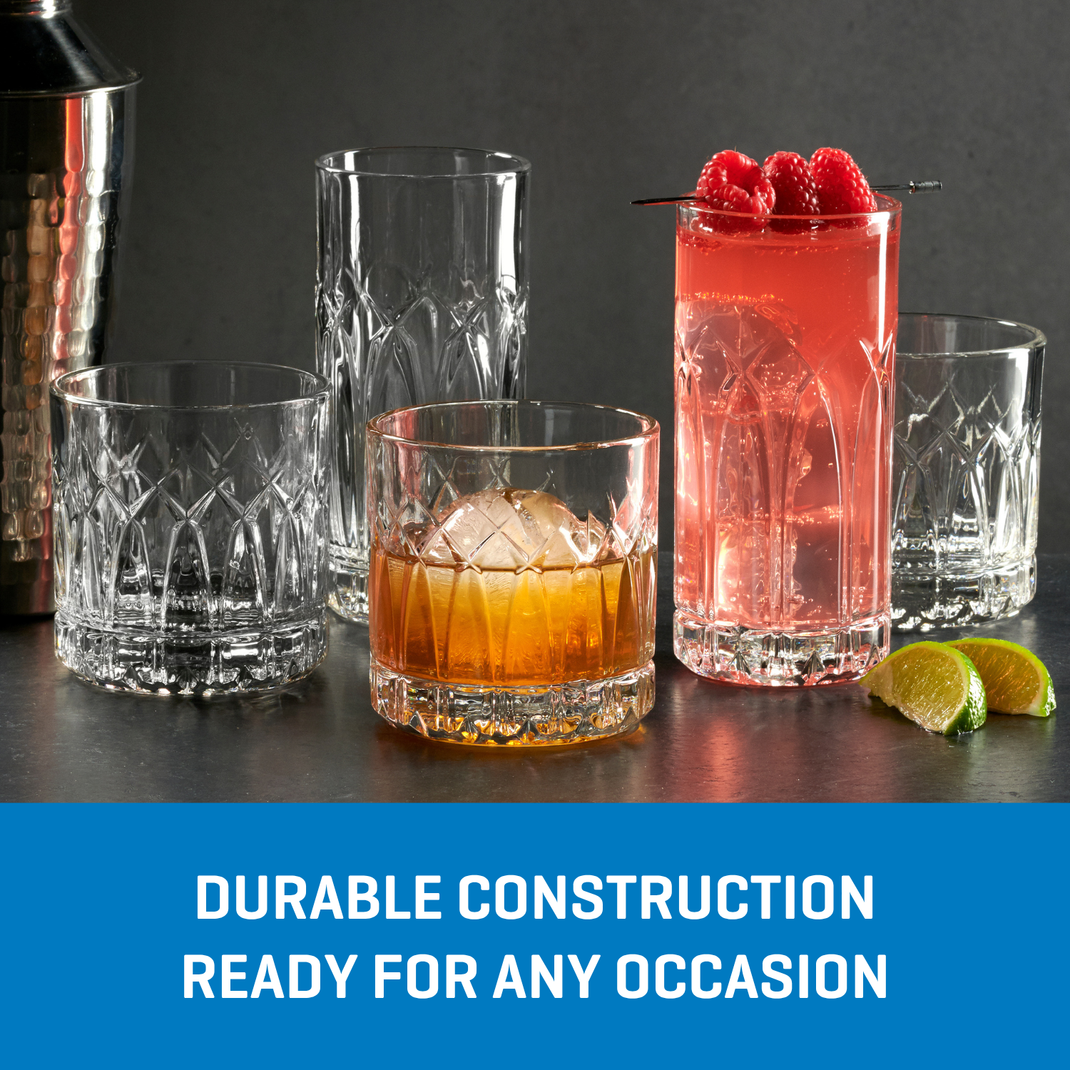 Ocean Glass Traze PST Rocks Glasses (4-Pieces). 12-ounce. Dishwasher Safe - Image 6