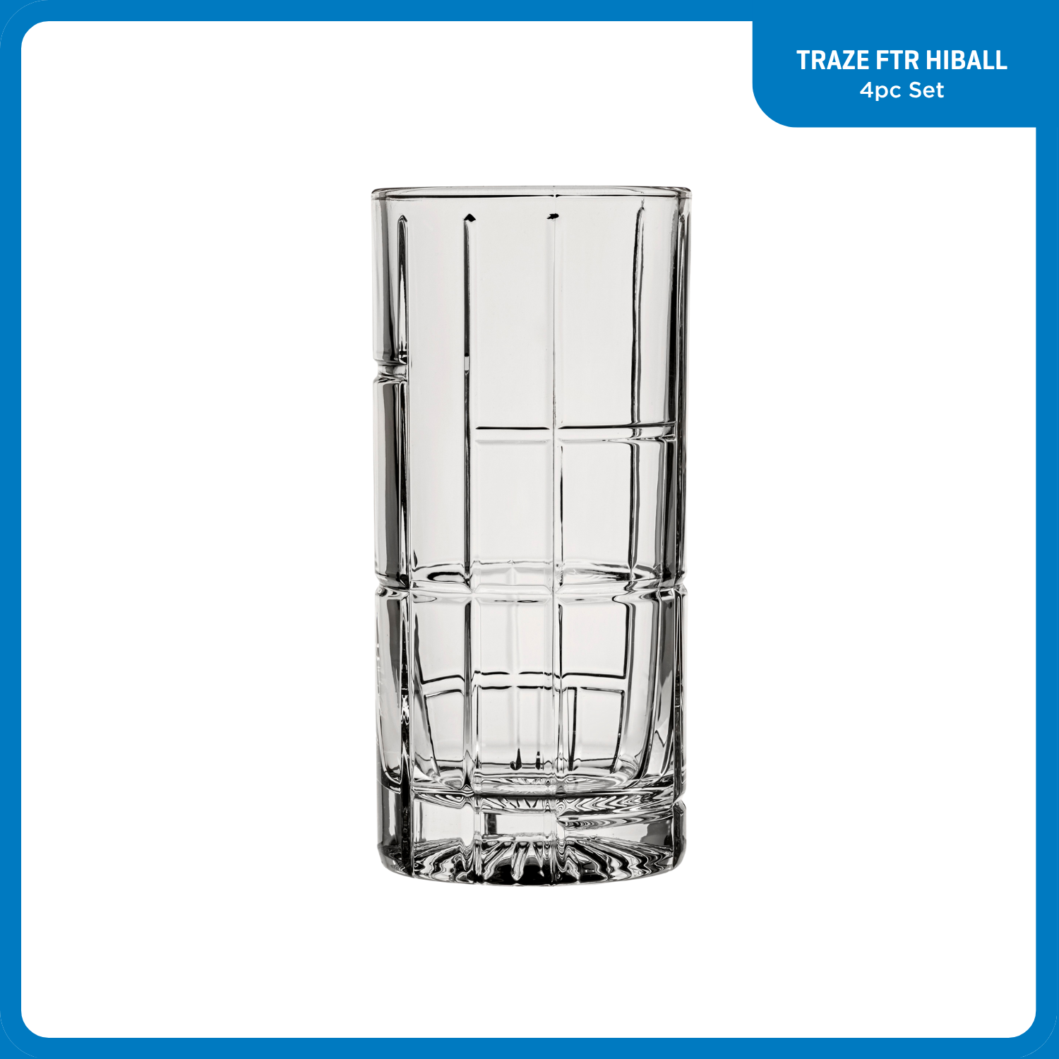 Ocean Glass Traze FTR Highball Glasses (4-Pieces). 12-ounce. Dishwasher Safe - Image 2
