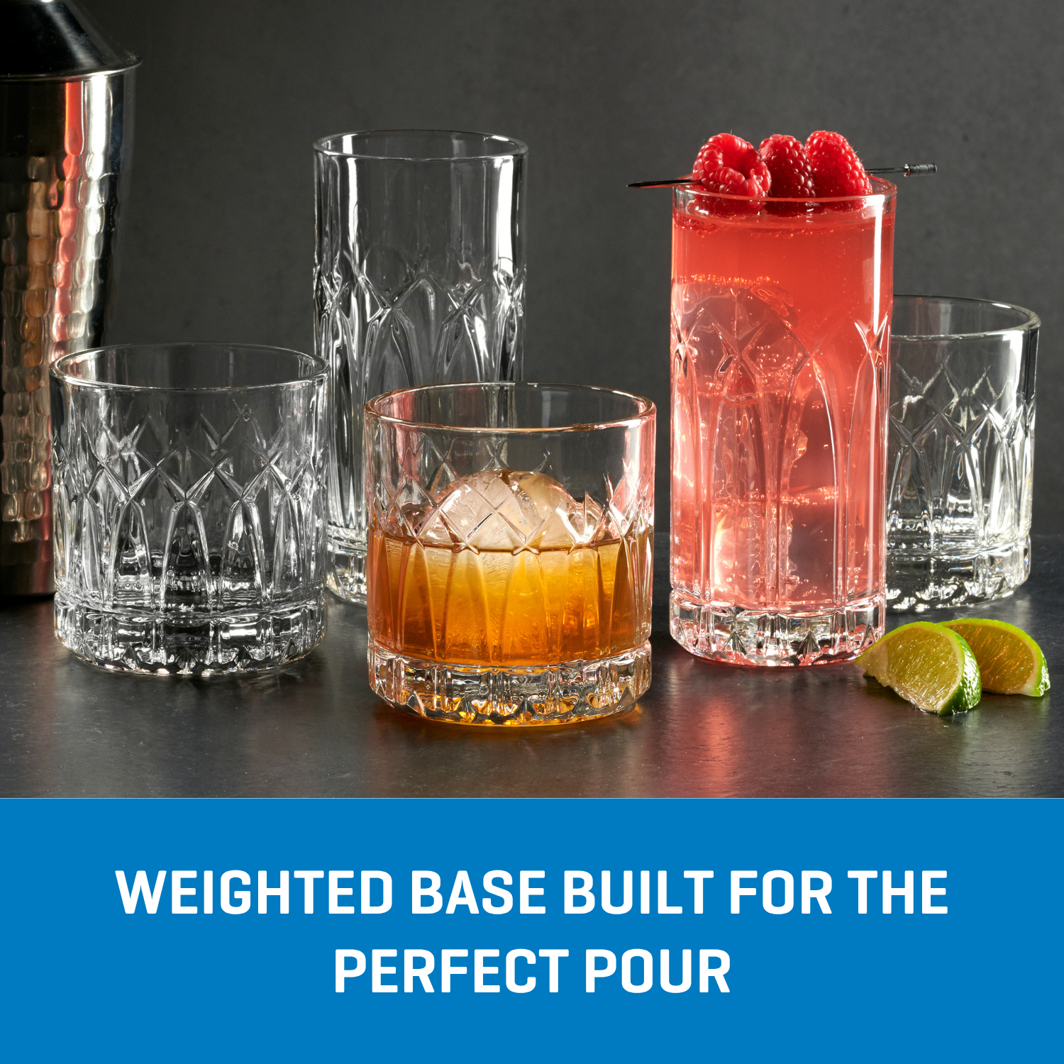 Ocean Glassware Traze PST Highball Glasses (4-Pieces). 12-ounce. Dishwasher Safe - Image 3