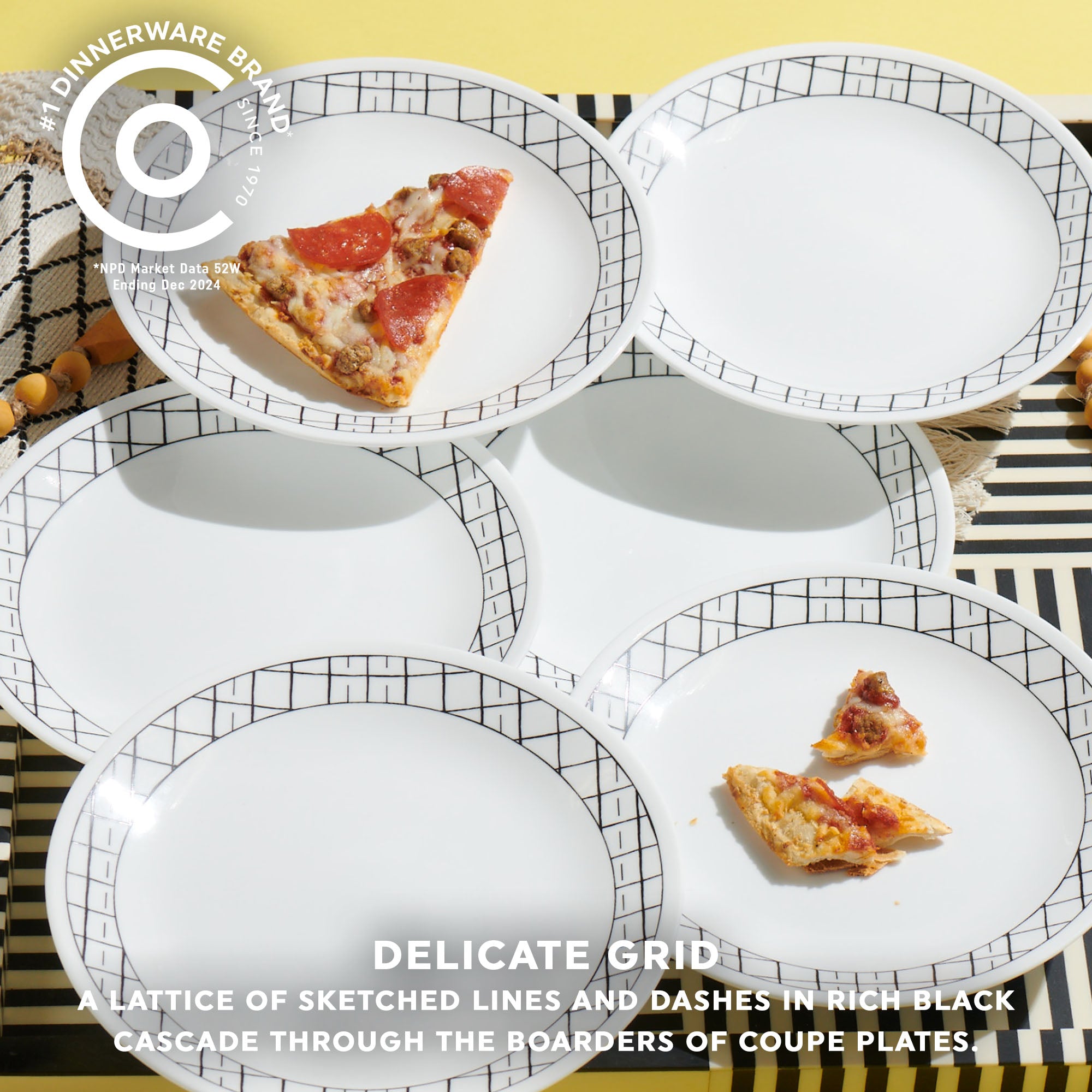 Corelle® Delicate Grid 8.5 Lunch Plate. 6-pack - Image 2