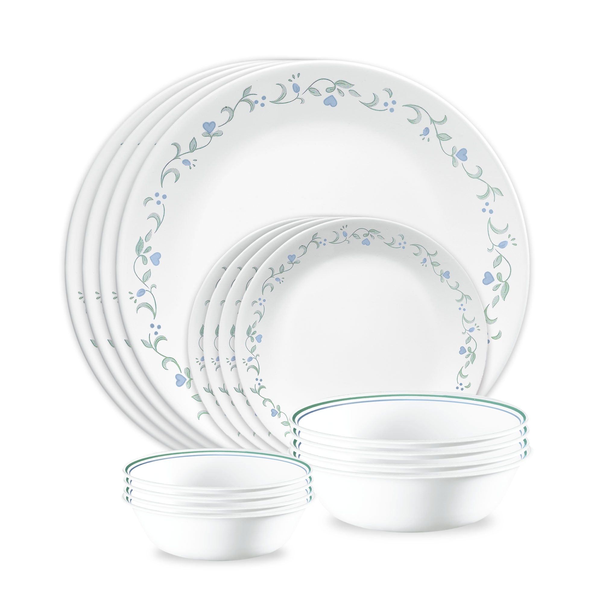 Corelle® Country Cottage 16-piece Mugless Dinnerware Set. Service for 4