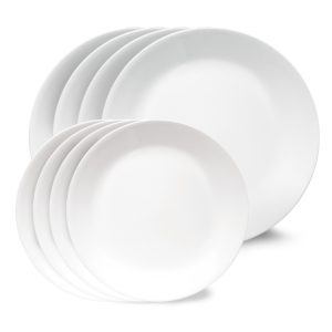 Corelle® Shimmering White Salad and Dinner Plates Set. 8-pack