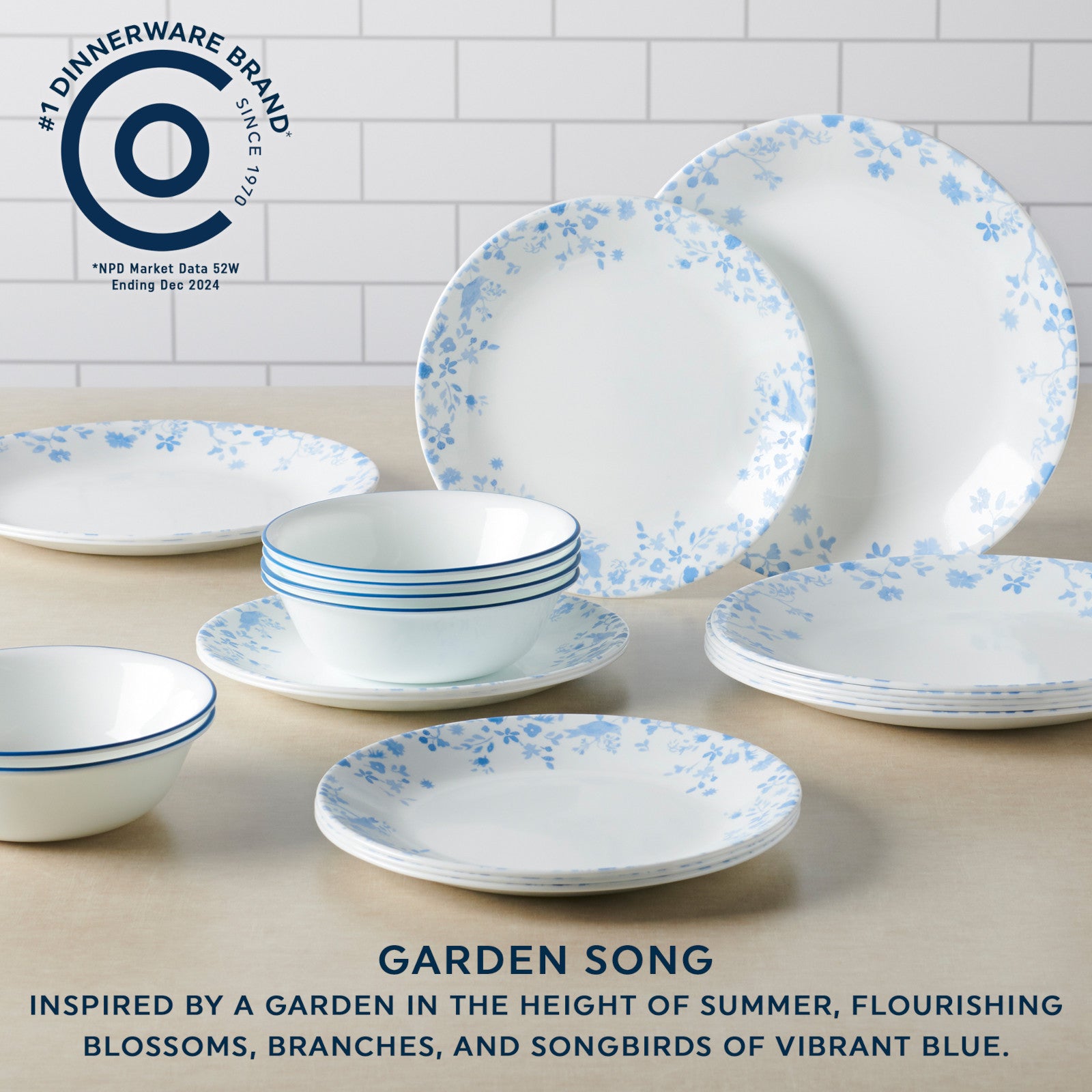Corelle® Garden Song 12-piece Dinnerware Set. Service for 4 - Image 3
