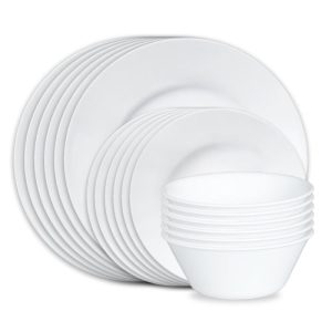 Corelle® Dazzling White Wide Rim 18pc Set. Service for 6
