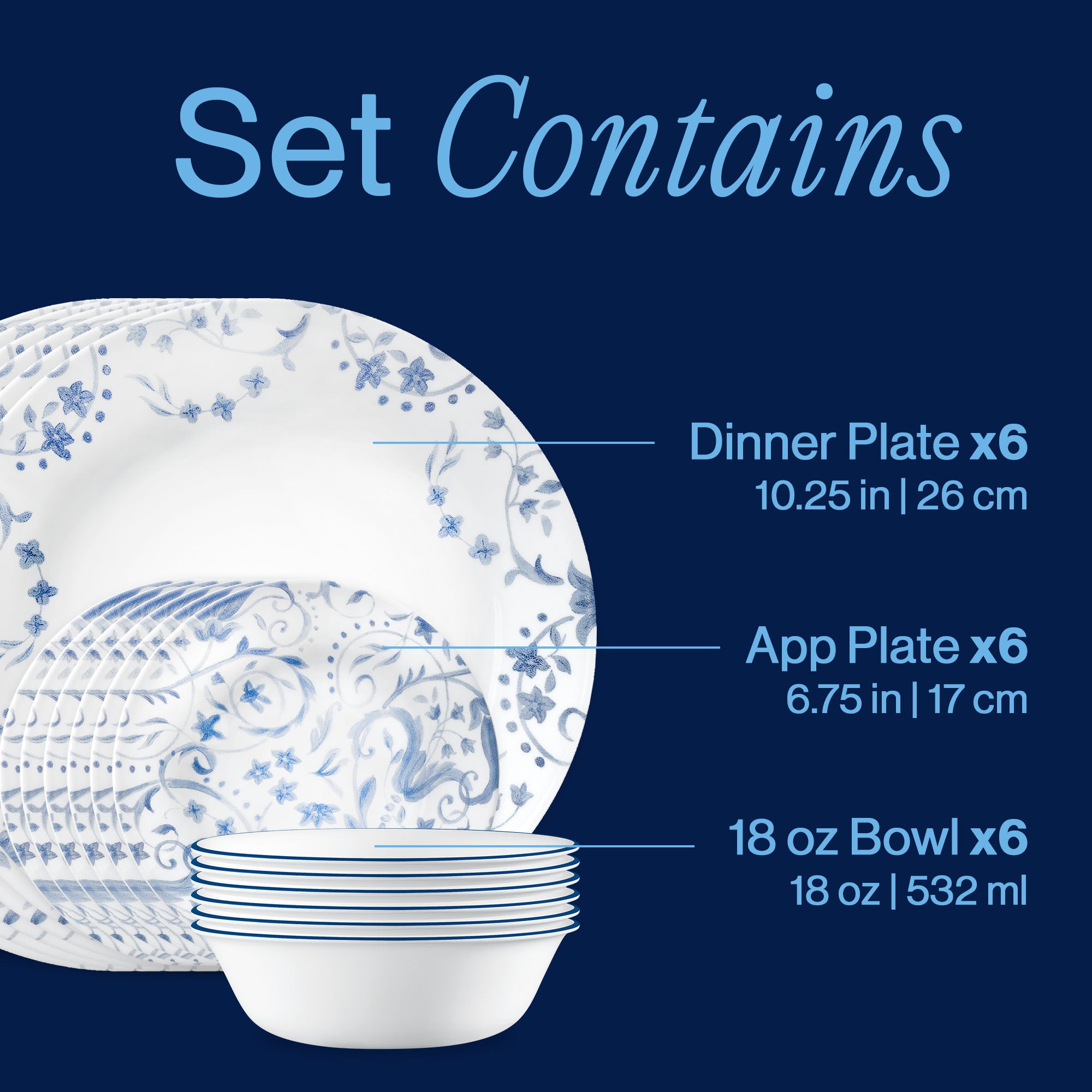 Corelle® Darlington 18-piece Dinnerware Set. Service for 6 - Image 3