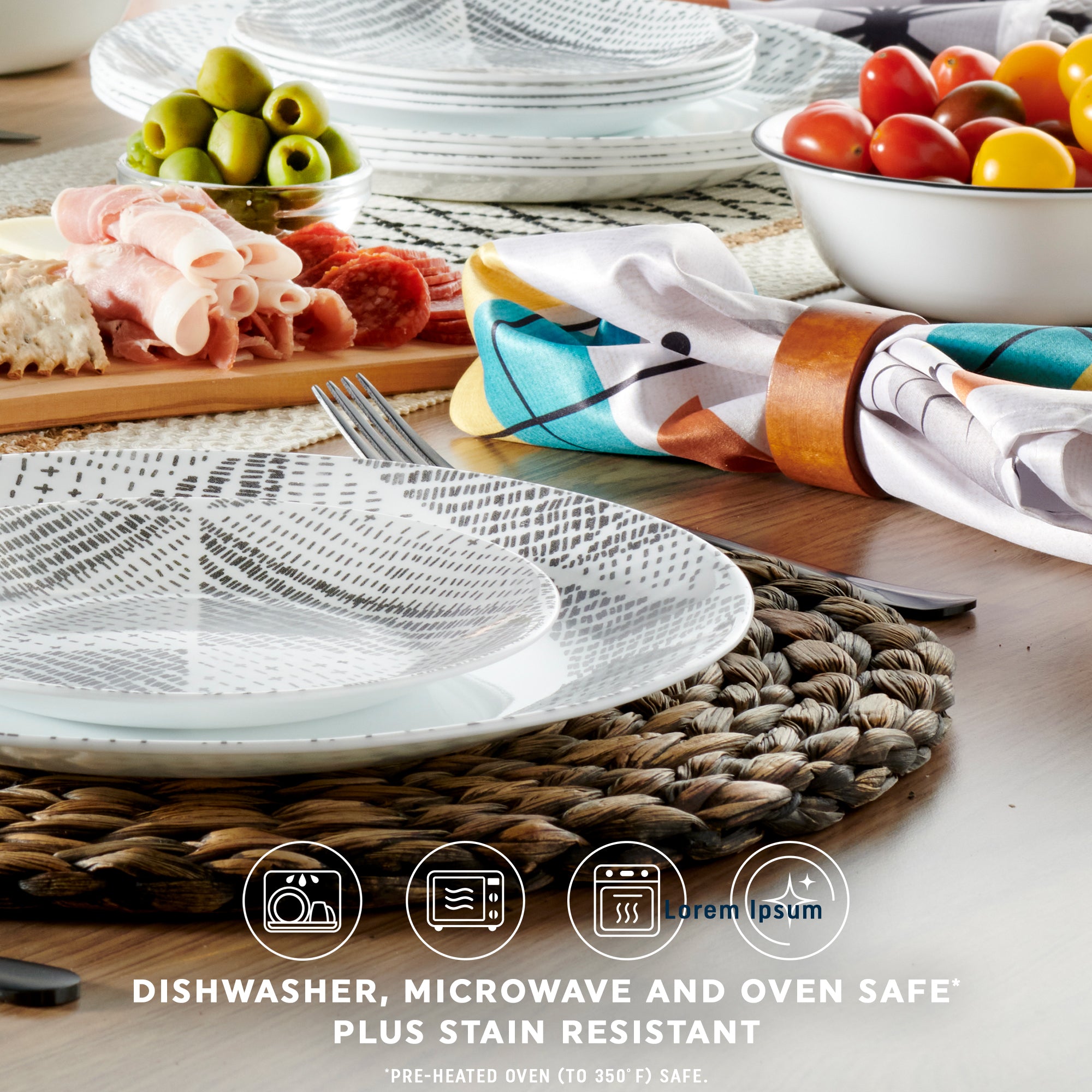 Corelle® Odisha 18-piece Dinnerware Set. Service for 6 - Image 4