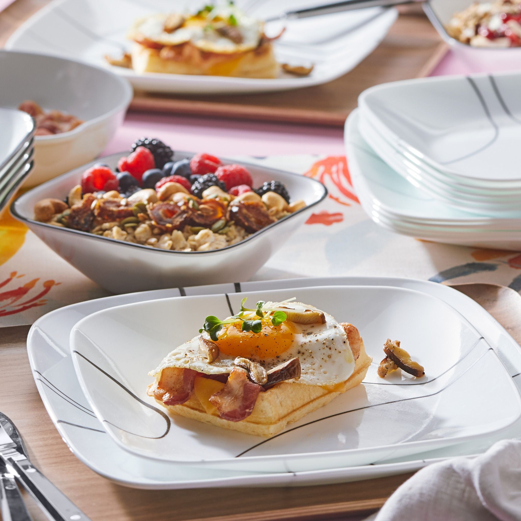 Corelle® Simple Lines 18-piece Dinnerware Set. Service for 6 - Image 2